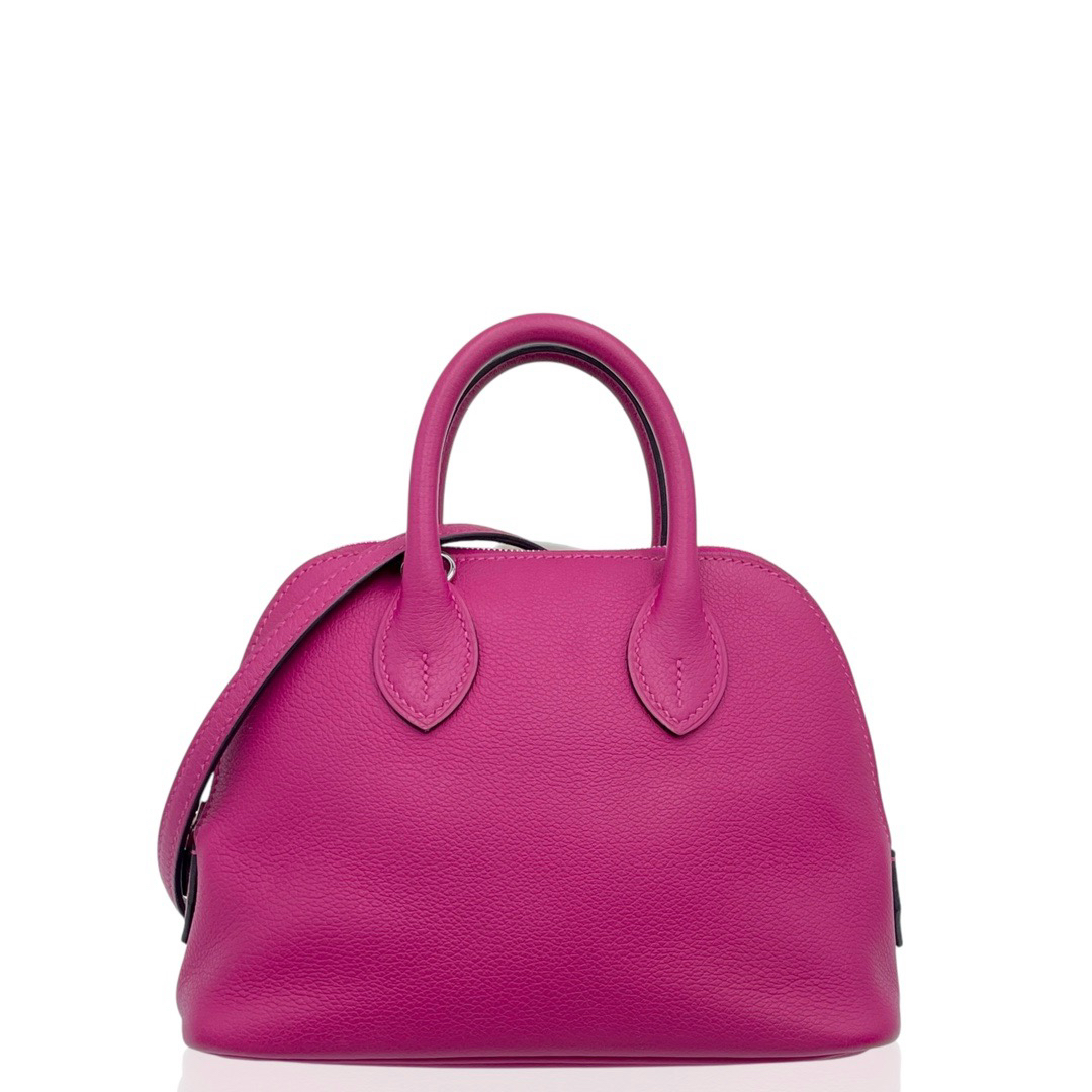 99新 Hermes/爱马仕 mini bolide D evercolor皮 玫瑰紫ds0408a0 