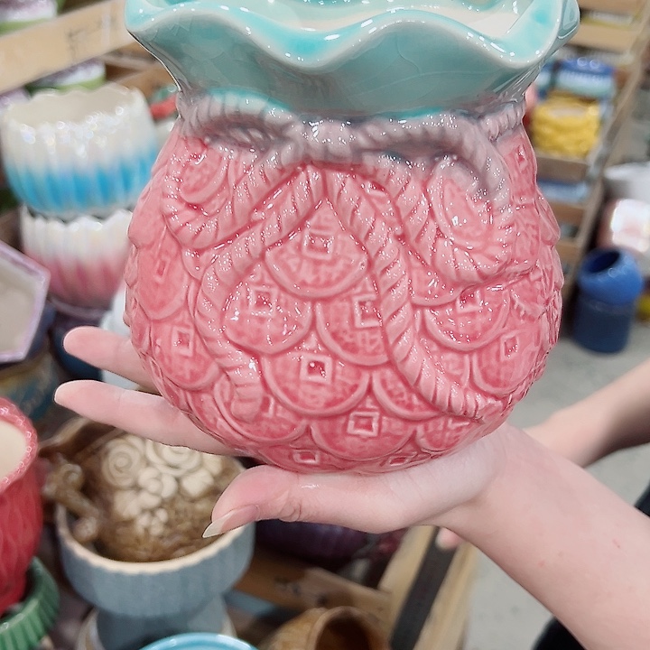 有孔.凑满10元发货多肉陶瓷花盆！