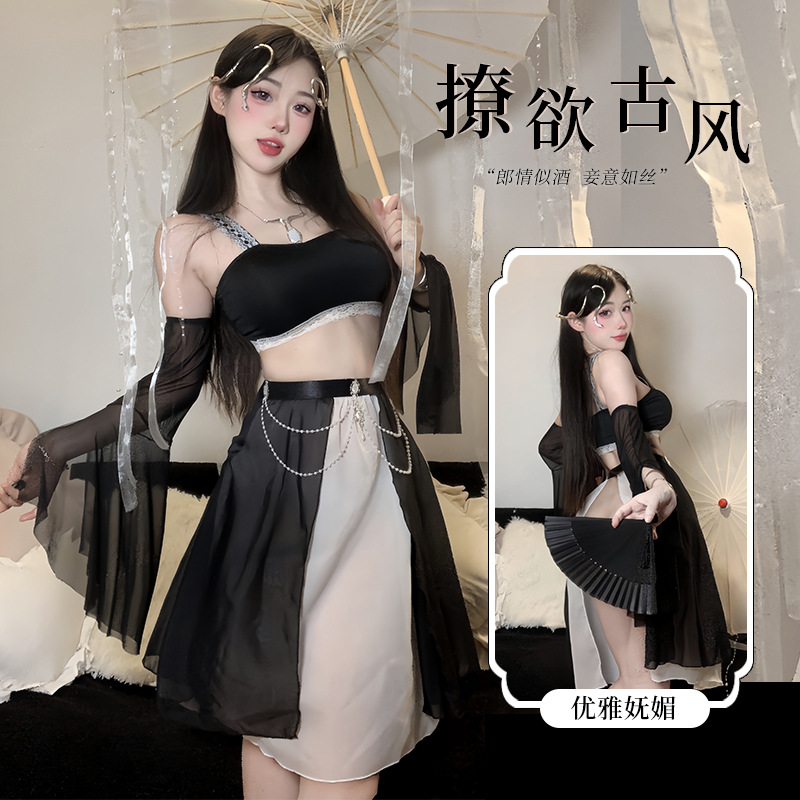 古风汉服优雅妩媚性感内衣纯欲激情睡裙古风制服性感套装