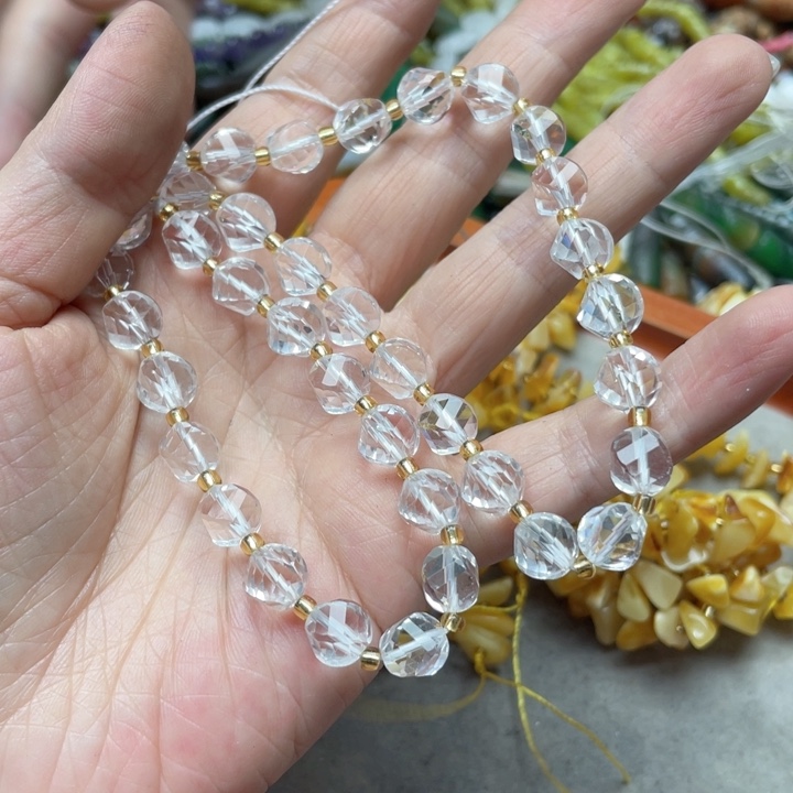 玛瑙/玉髓合金珠宝半成品一条8m白水晶s型