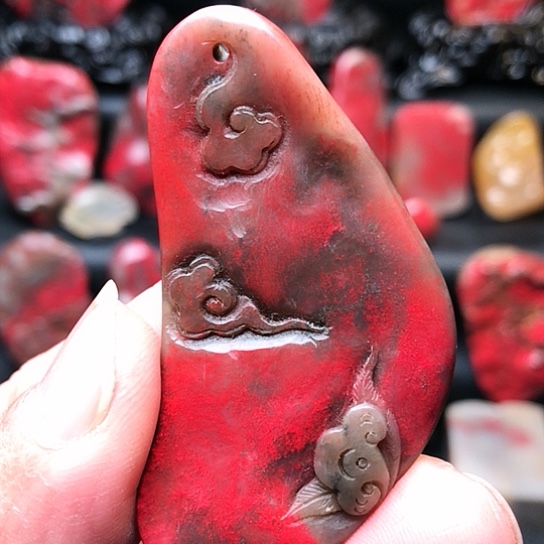 昌化石昌化鸡血石挂件