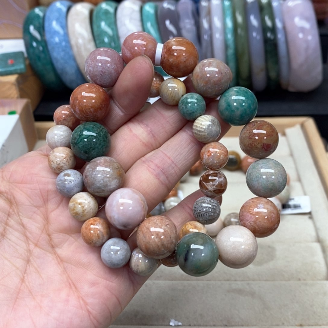 硅化珊瑚（珊瑚玉）手链未镶嵌蔷*045