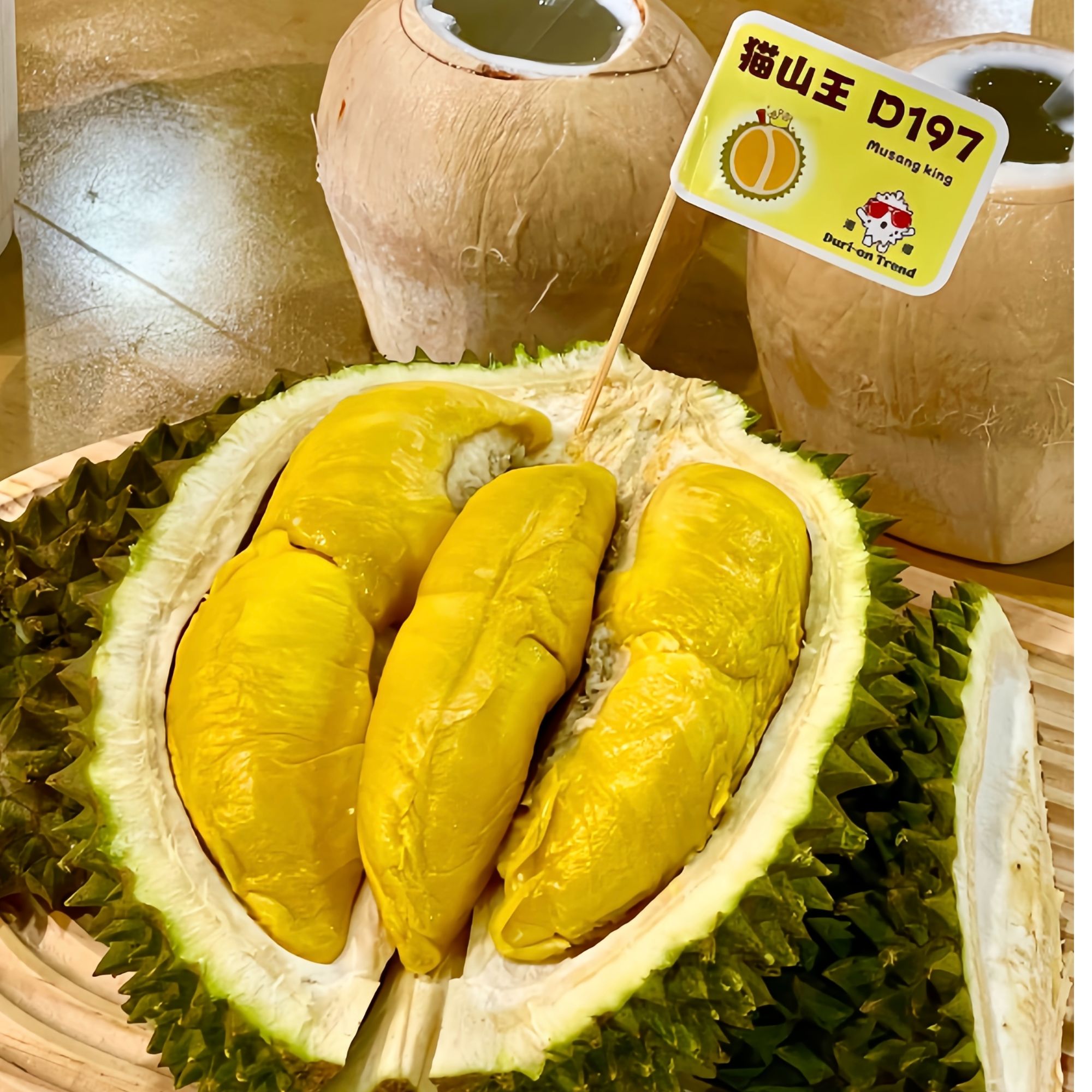 新鲜马来西亚猫山王榴莲288/kg、核小猫山王马来西亚