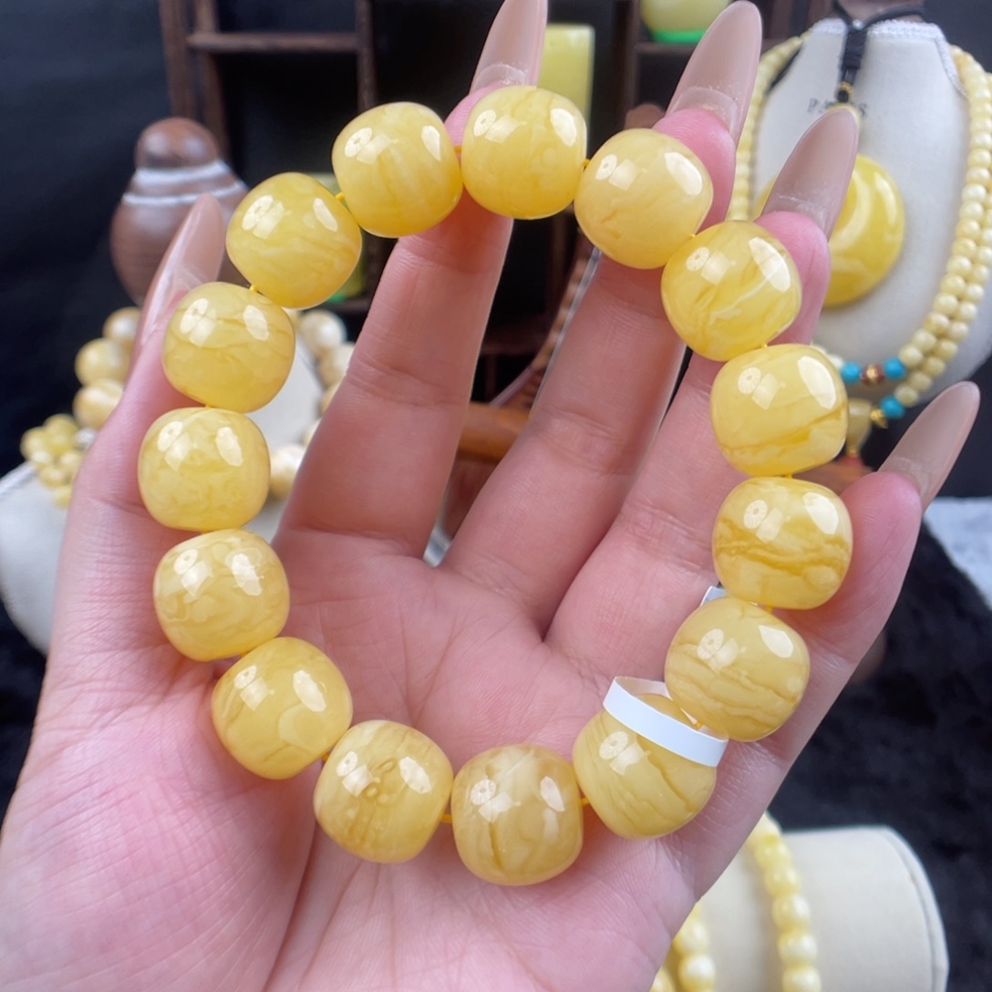 琥珀未镶嵌裸石虎皮妖花14.9