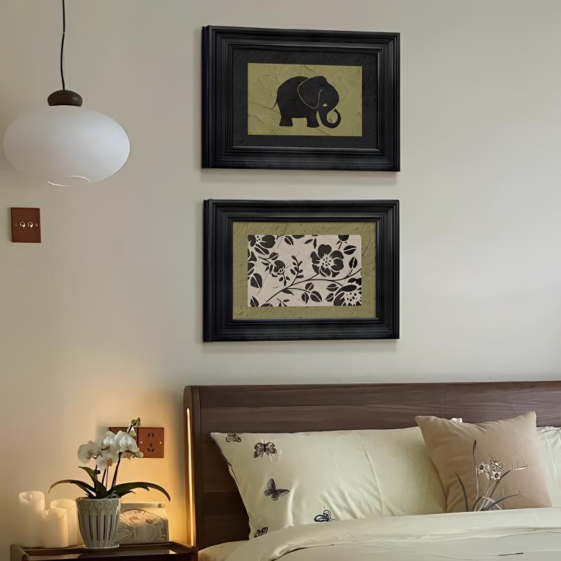 中古风客厅装饰法式复古玄关背景墙挂画高级感沙发背景墙卧室大气