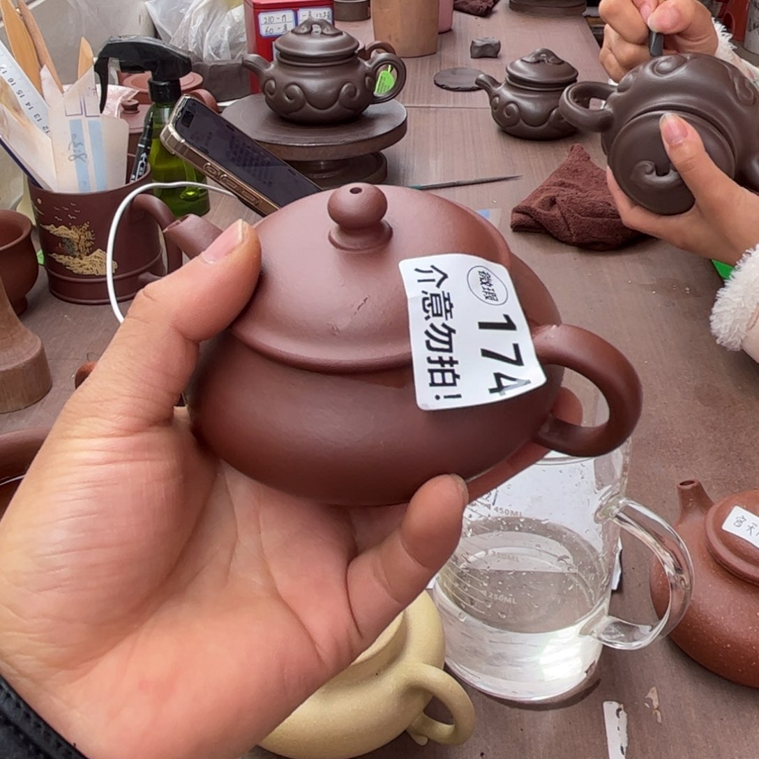紫砂茶壶紫泥明炉200左右瑕疵