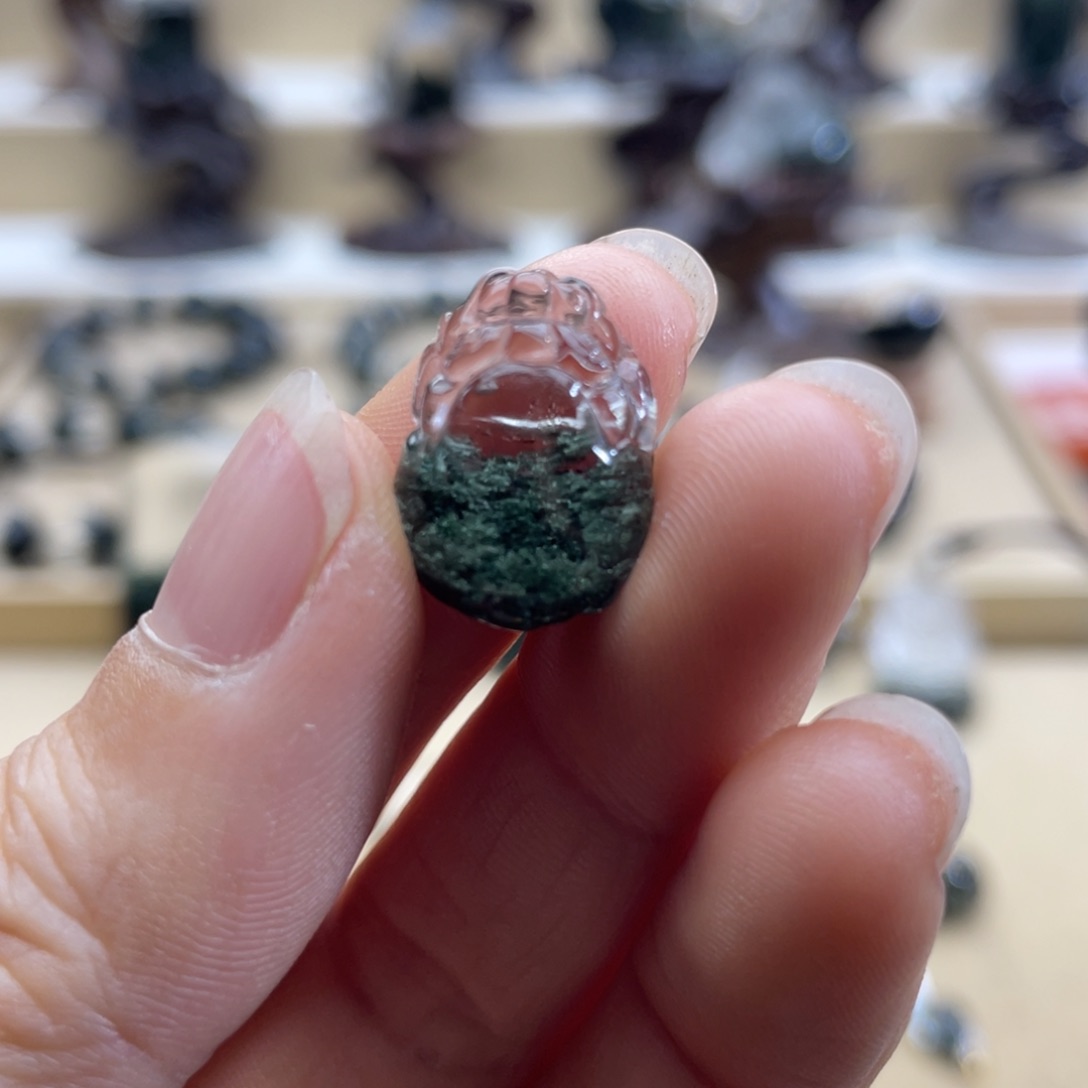 未镶嵌颈饰水晶绿幽灵聚宝盆貔貅