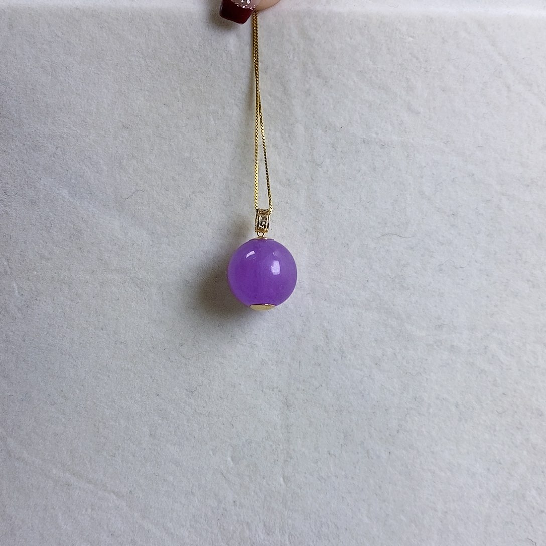 锂辉石18K紫锂辉高冰收藏级顶配龙珠16+18K金镶嵌