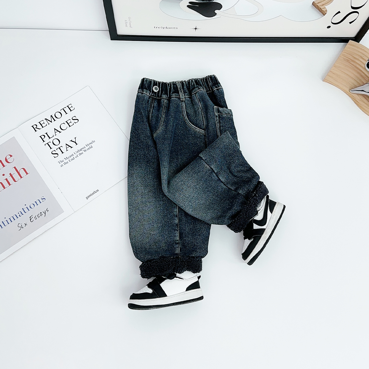 男童牛仔裤加绒加厚裤子儿童2025新款秋冬装CXF3803 悠悠童话童装