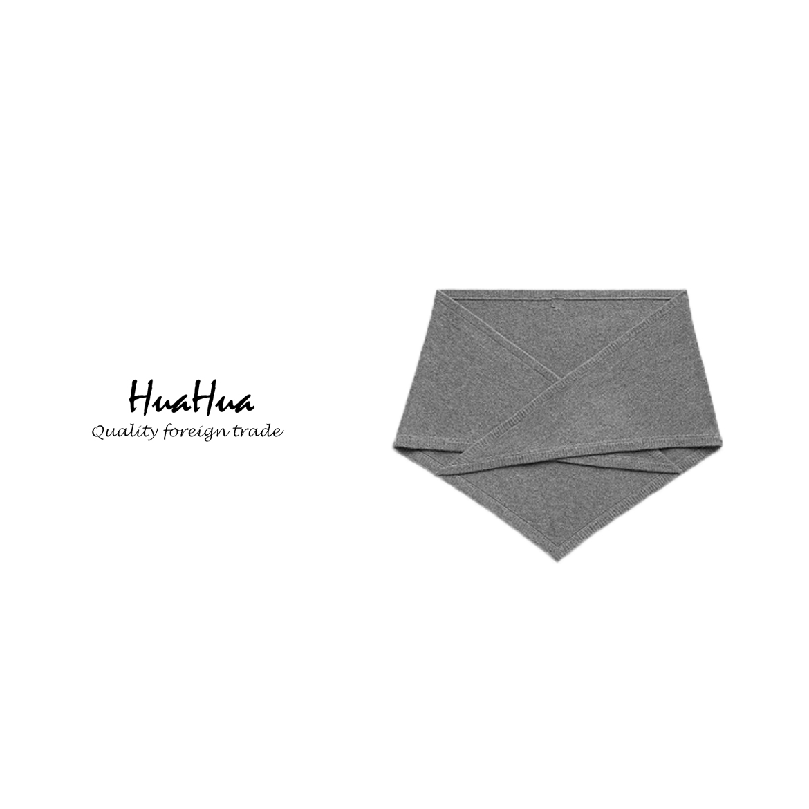 HUADU 24秋冬新款羊毛轻盈柔软三角围巾披肩简约纯色针织百搭