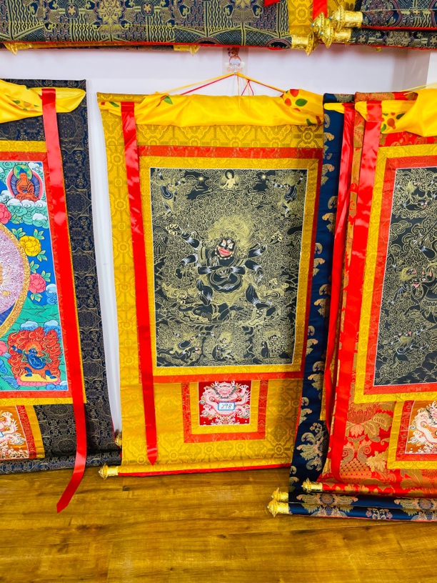 热贡精品唐卡六臂大黑天手绘298