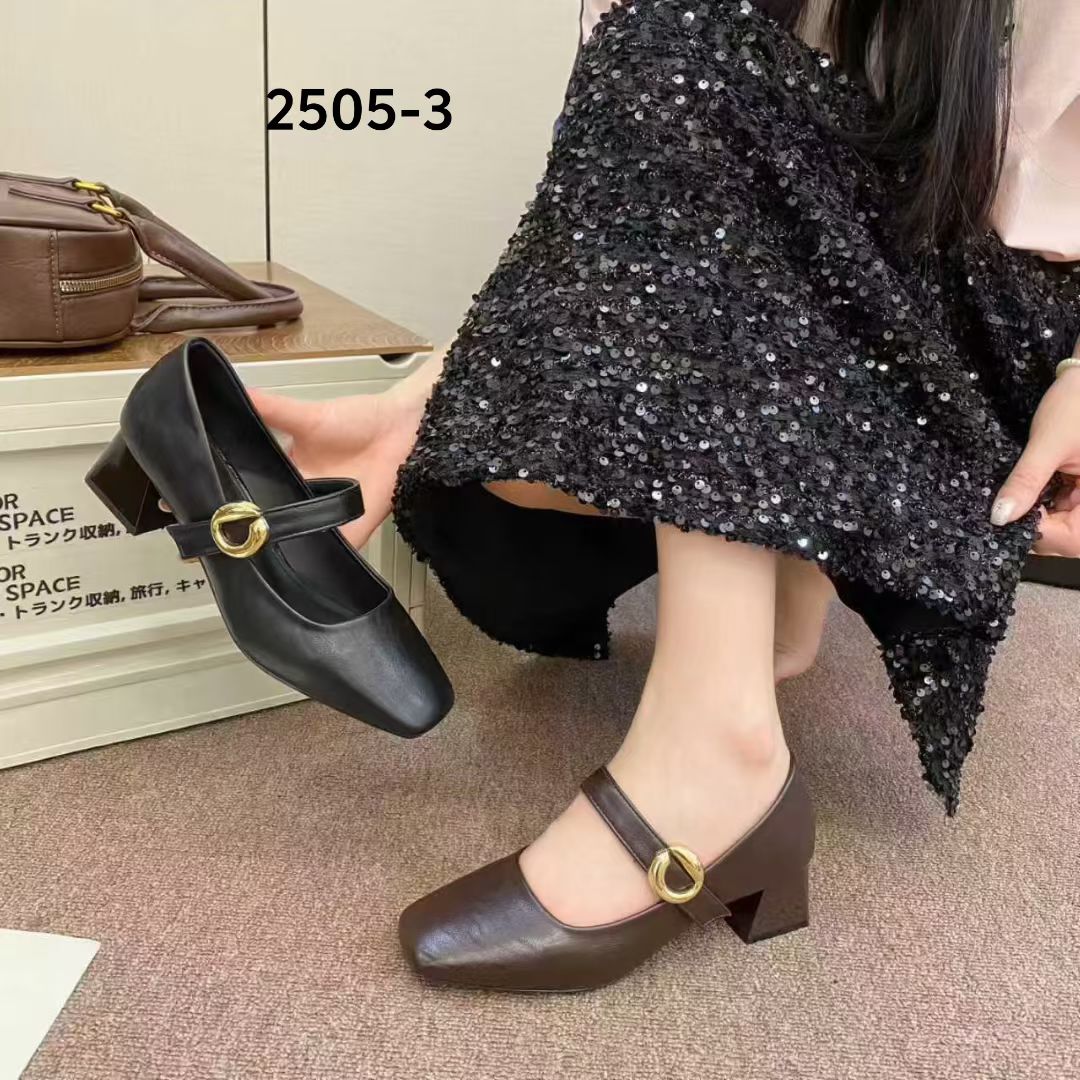 法式粗跟浅口魔术贴单鞋女2025秋季新款洋气百搭玛丽珍新款小皮鞋