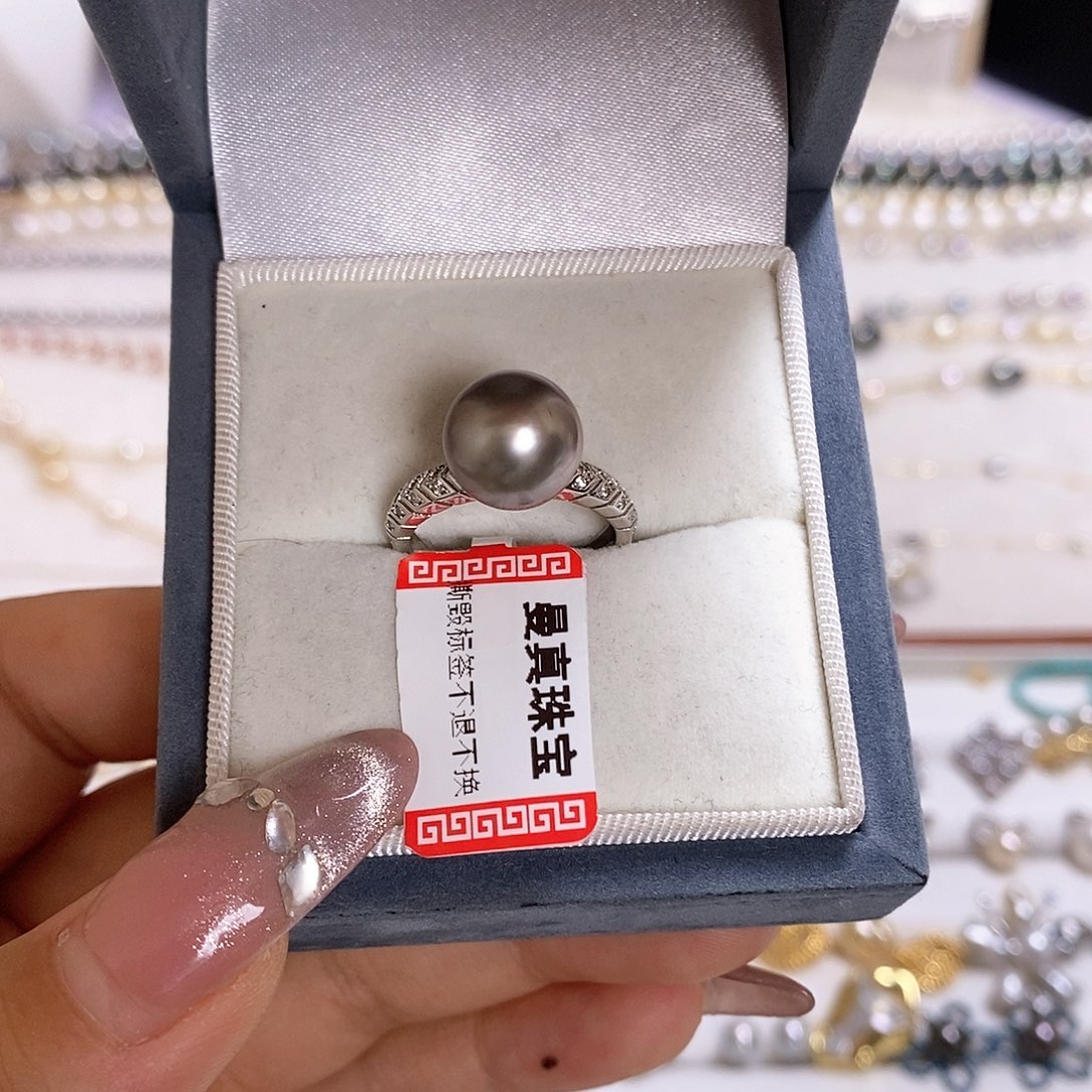 海水珍珠戒指银S925镶嵌