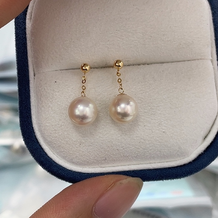 海水珍珠耳饰18K金镶嵌