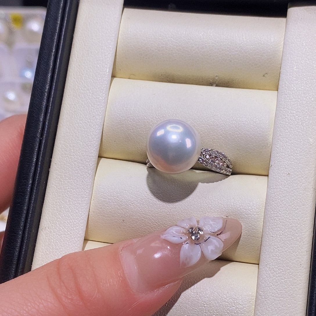淡水珍珠戒指合金
