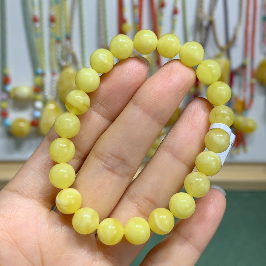 蜜蜡手链未镶嵌特价瑕疵