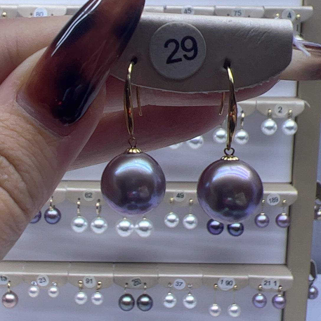 淡水珍珠耳饰18K金镶嵌