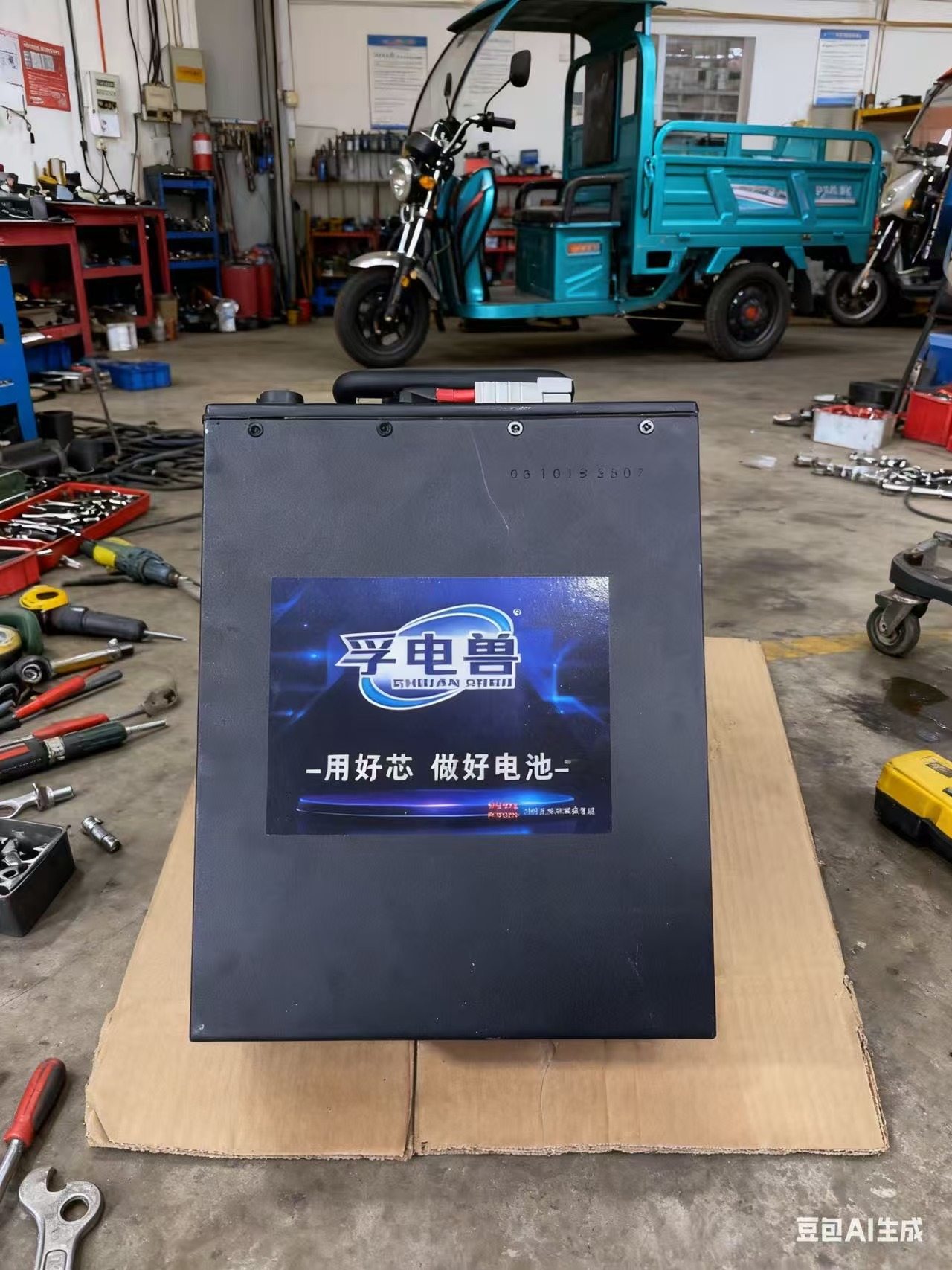 黑色孚电兽72V 60A磷酸铁锂电动车专用蓄电池
