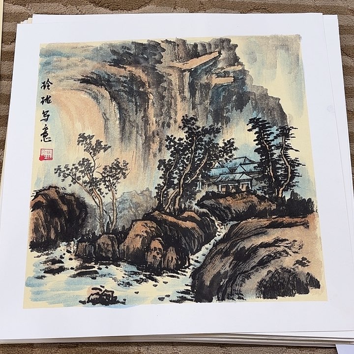 国画英*兰花鸟的翅膀和翅膀是50.50