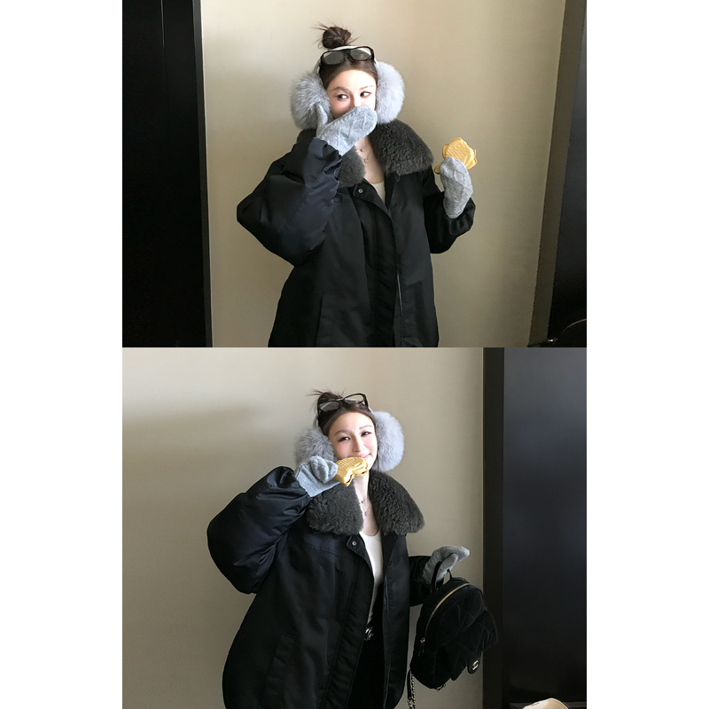 "暮榭松晚"可脱卸绵羊绒毛领+安心95白鹅绒微皱肌理感羽绒派克服