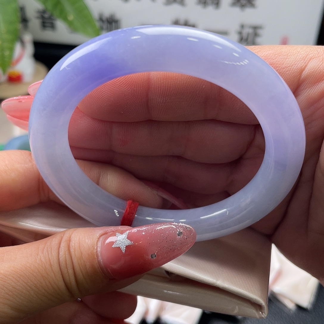 翡翠未镶嵌手镯54.8圆条