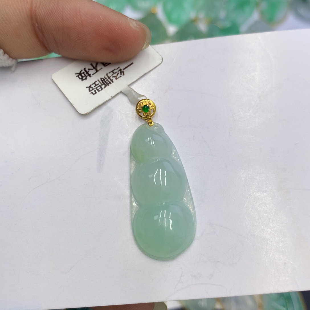 翡翠颈饰18K金镶嵌@*周翡翠