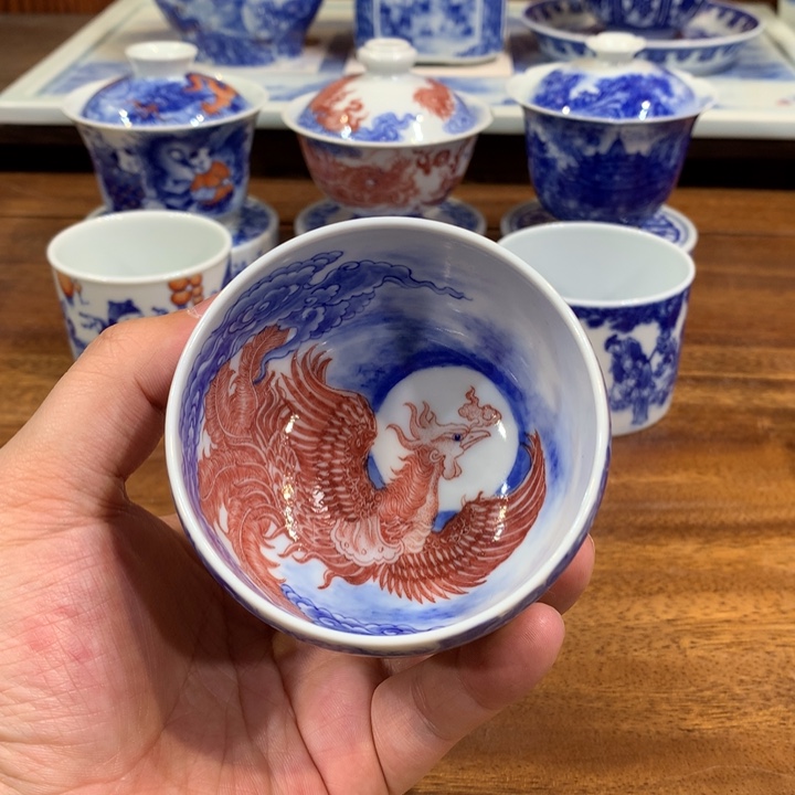 自成堂柴窑 釉里红凤