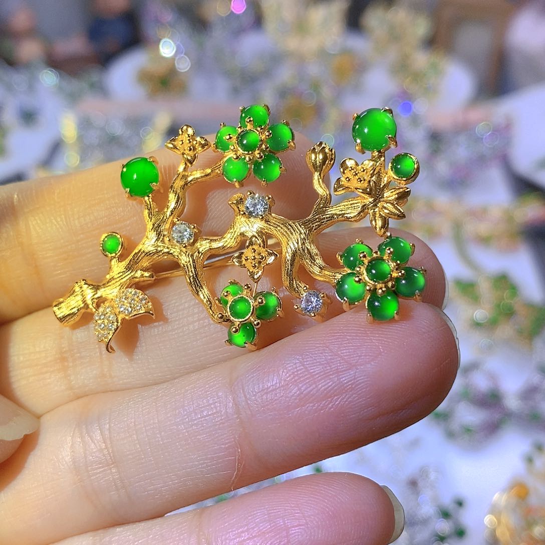 颈饰银S925镶嵌翡翠