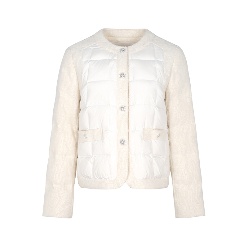 【诗语专属】商场同款新品精致小香拼接羽绒服N1010A34803