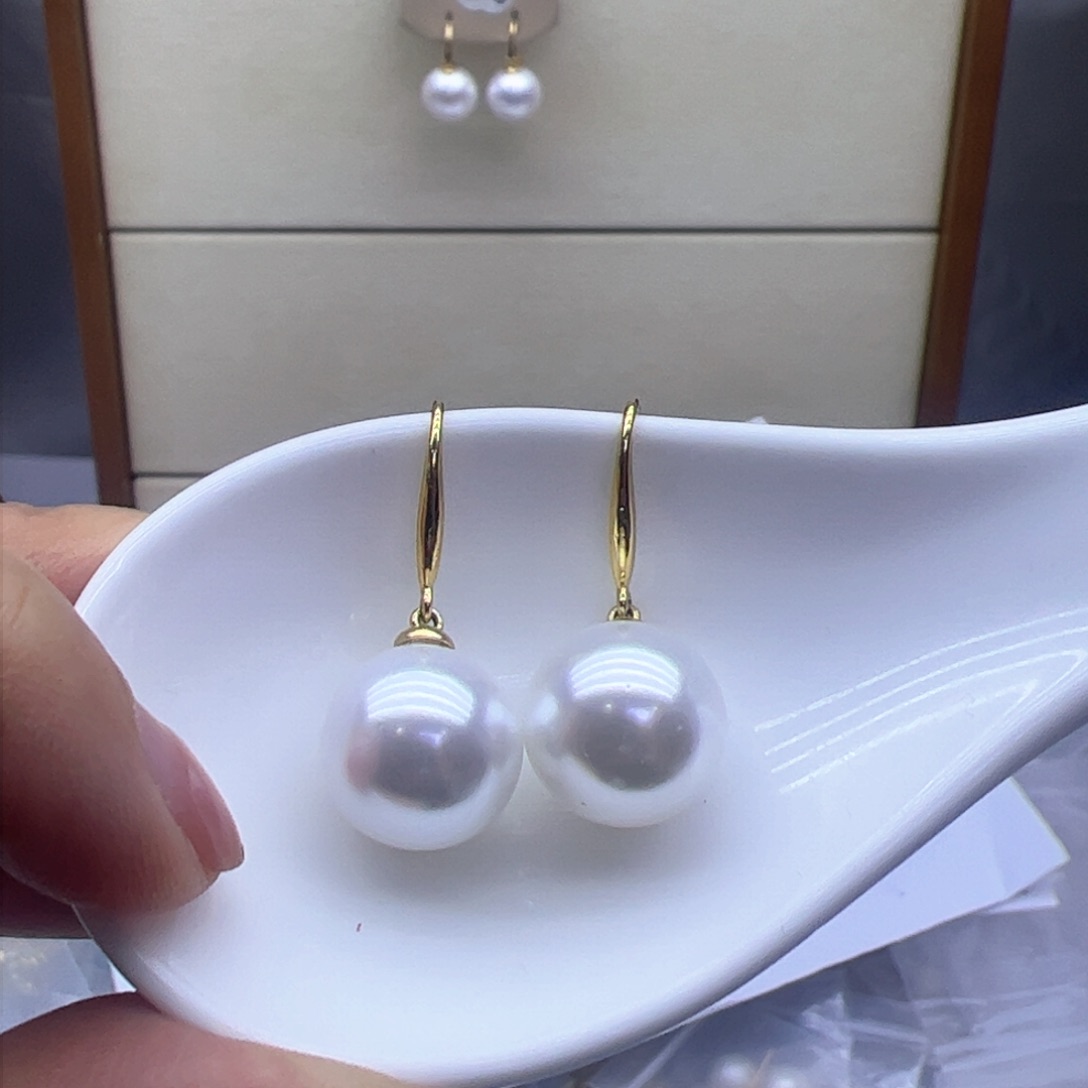 淡水珍珠耳饰银S925镶嵌