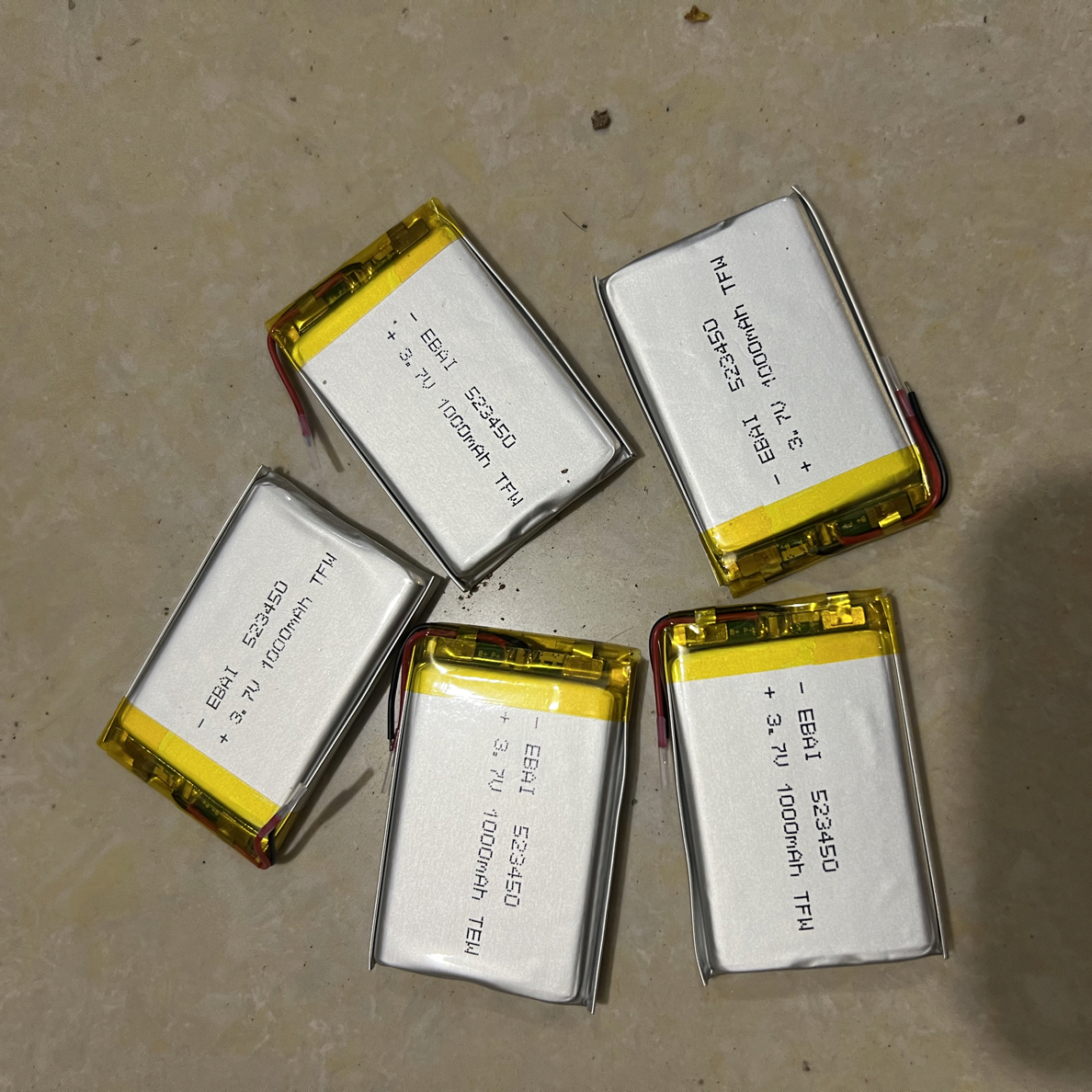 全新1000毫安聚合物电池发5个型号523450