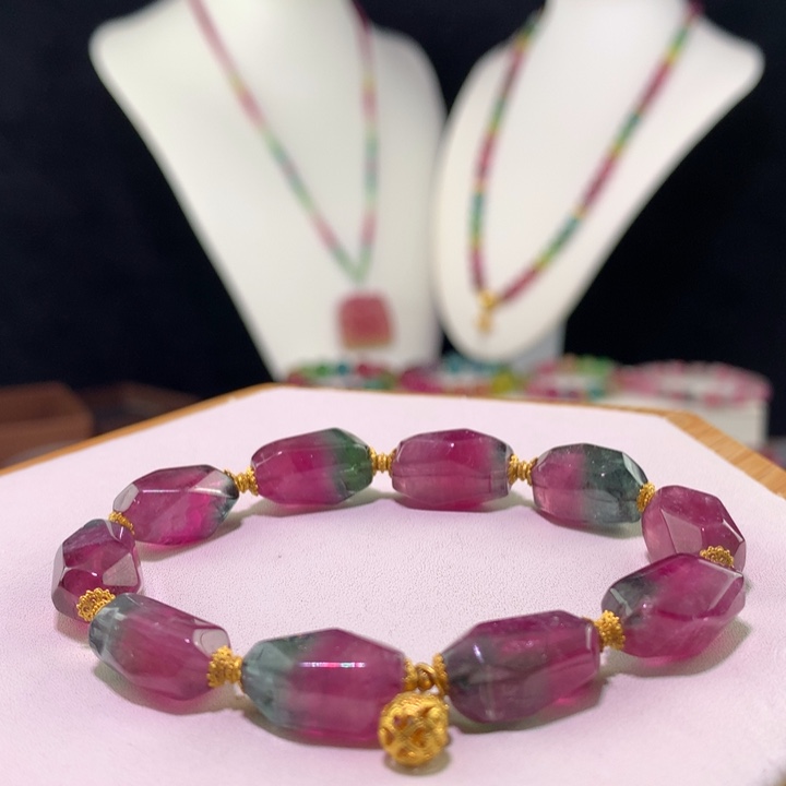 双色碧玺手链未镶嵌