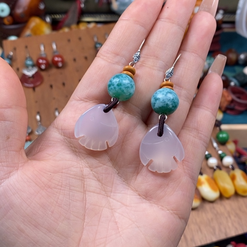 【闪购商品】玛瑙/玉髓耳环未镶嵌