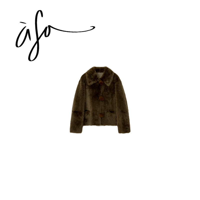 ASA-【毛球扣环保草草翻领外套IM】（wt00238）