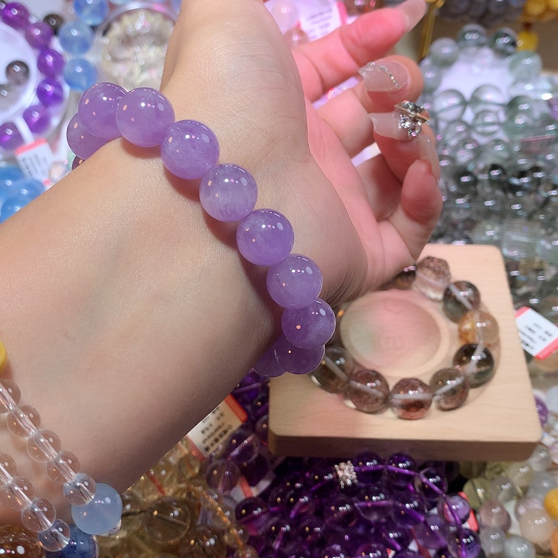 水晶手串未镶嵌薰衣草11.5