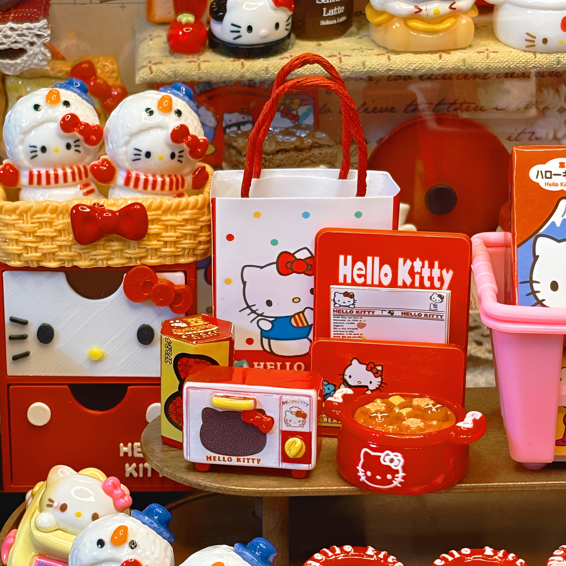 （全定制KT拆）仿真微缩食玩树脂Kitty摆件奶油胶饰品手工配件