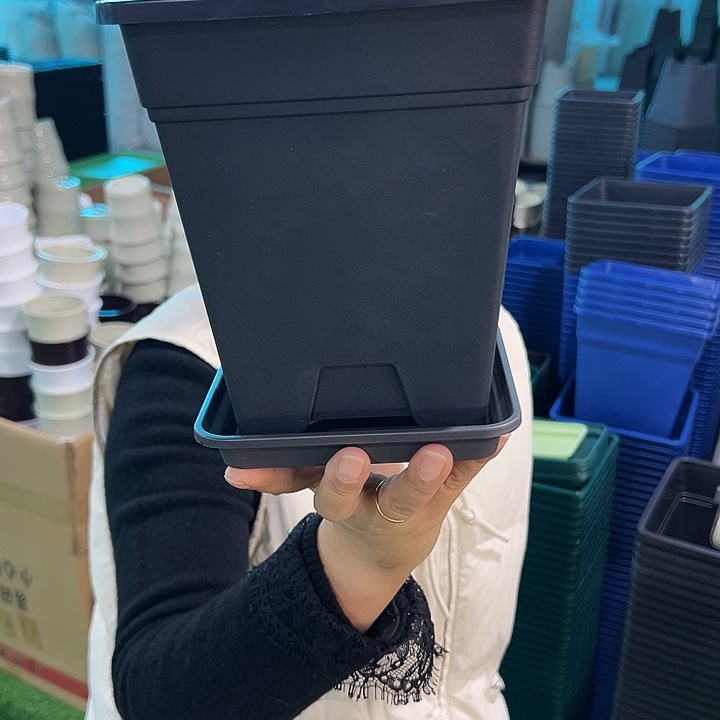 清仓方盆口16高18黑色带托5只