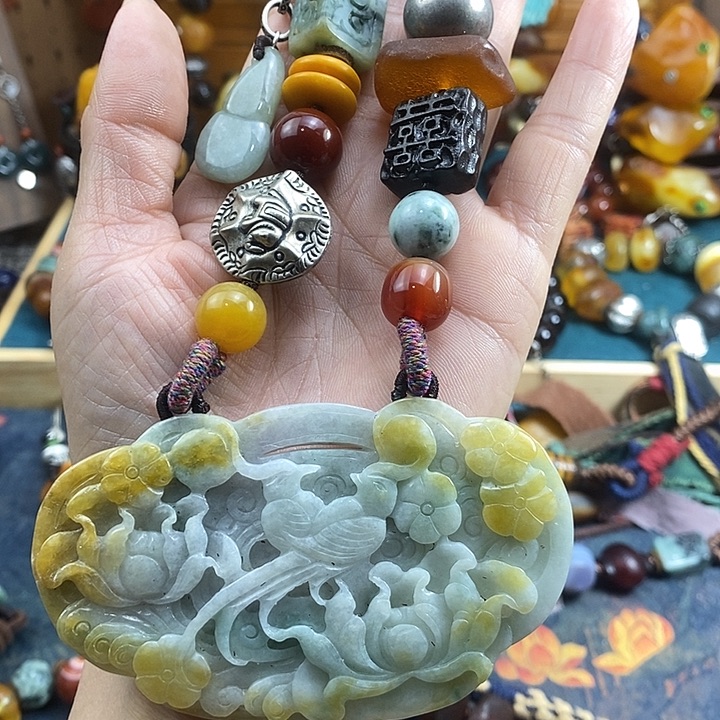 翡翠未镶嵌项链项链