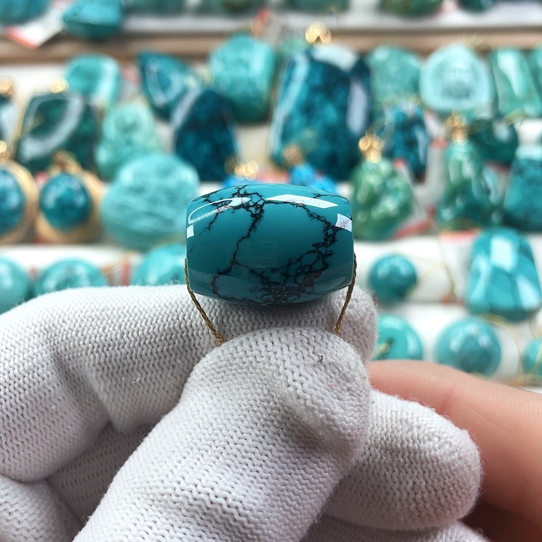 绿松石未镶嵌车挂直径16.5