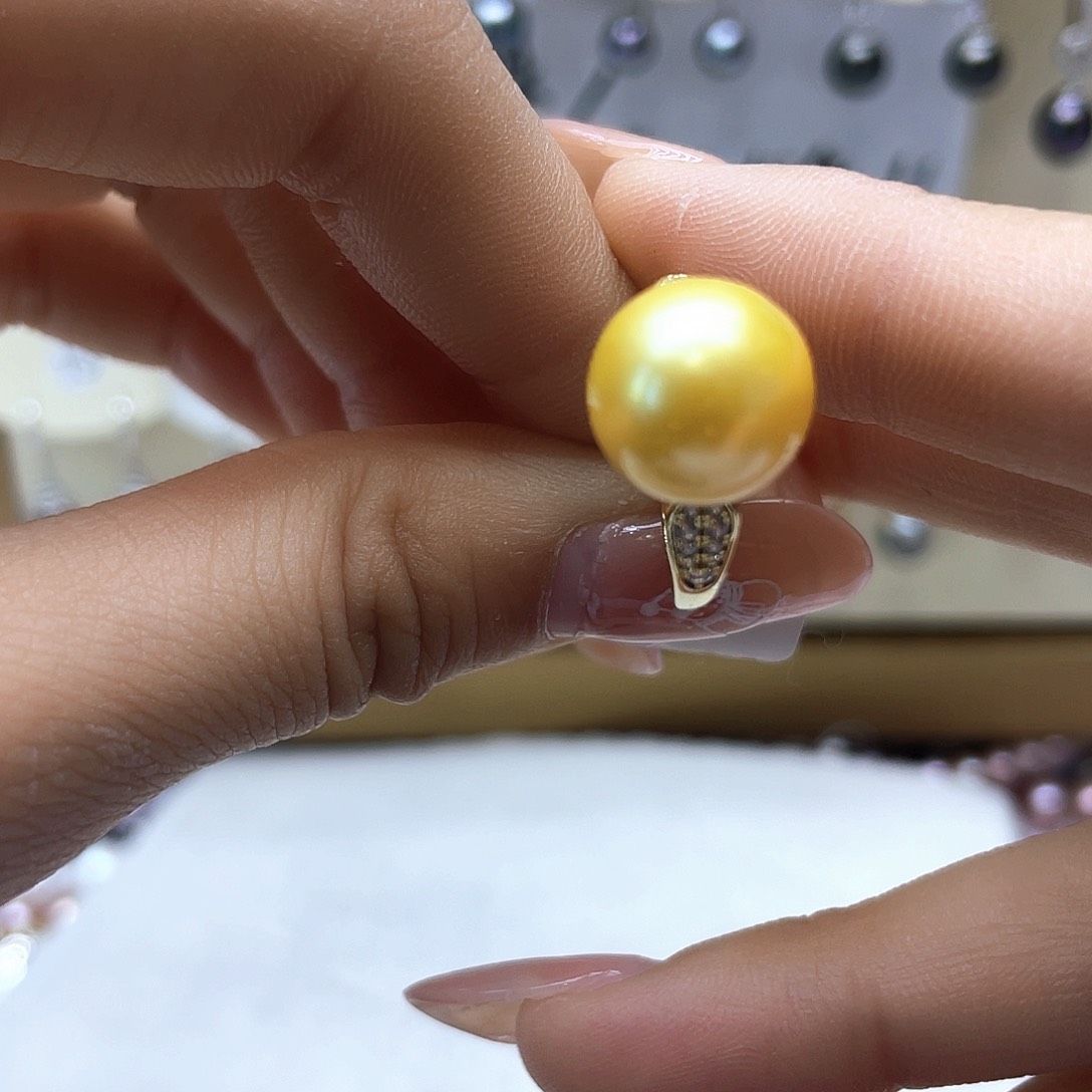 海水珍珠戒指银S925镶嵌