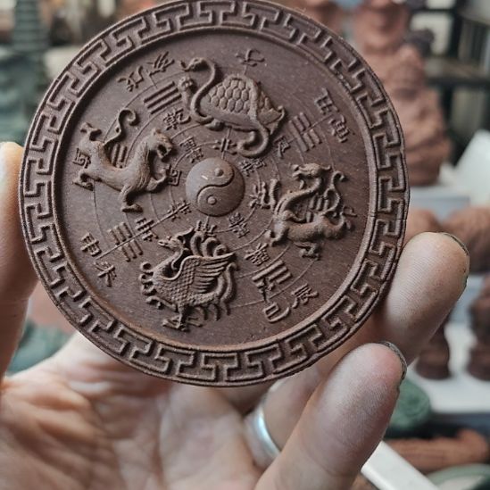 泥塑降真香方四方神兽香牌福利款福利价瑕疵