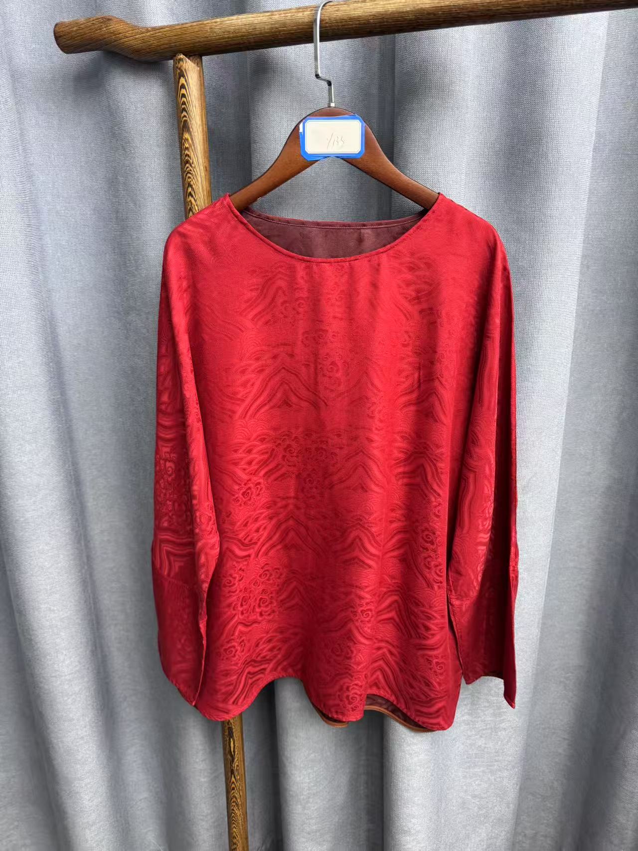 （瑕疵）夏季新款时尚复古桑蚕丝香云纱上衣女y133