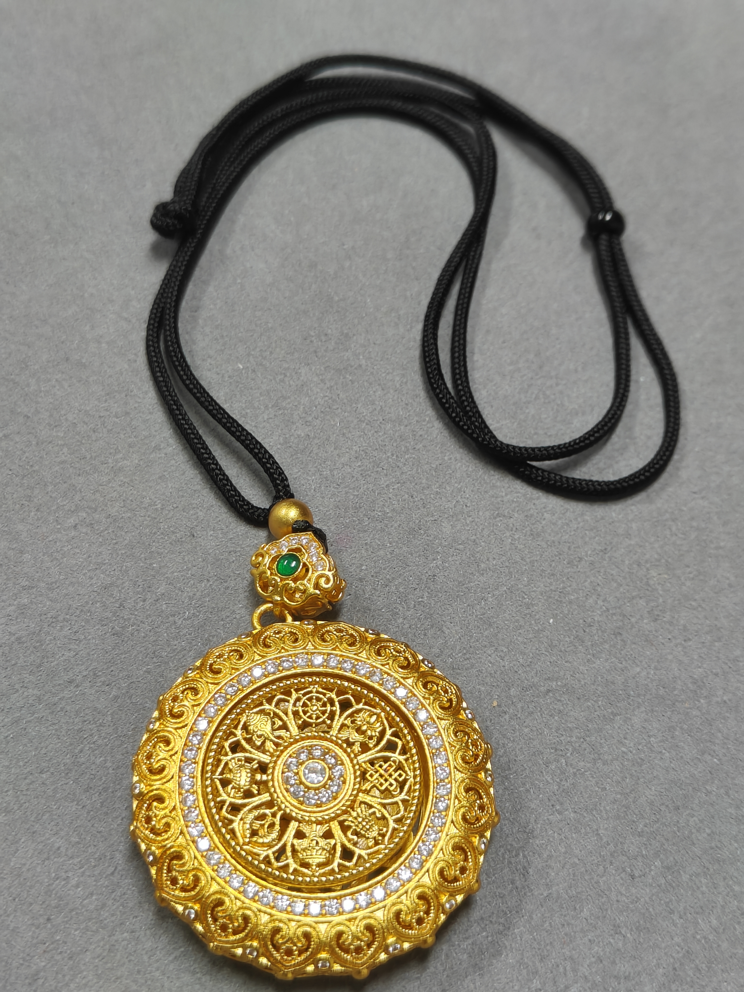  【慕森优选】经典时尚百搭如意转动八宝盘项链A003