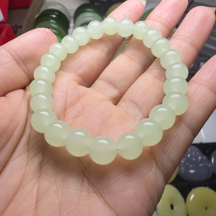 天然新疆老料色标黄手串