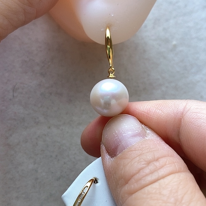 淡水珍珠耳饰银S925镶嵌