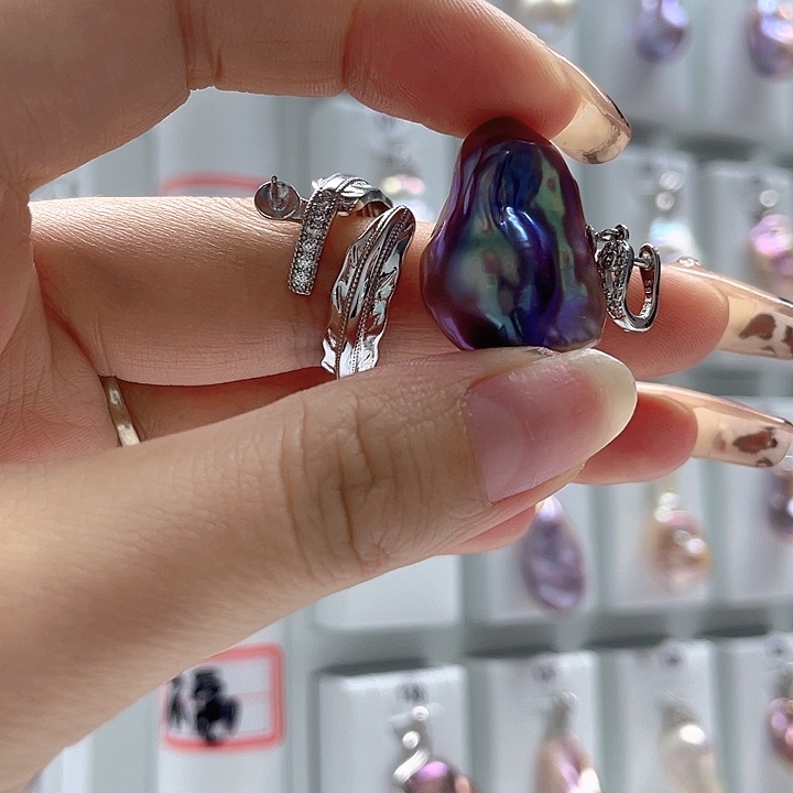 淡水珍珠戒指银S925镶嵌