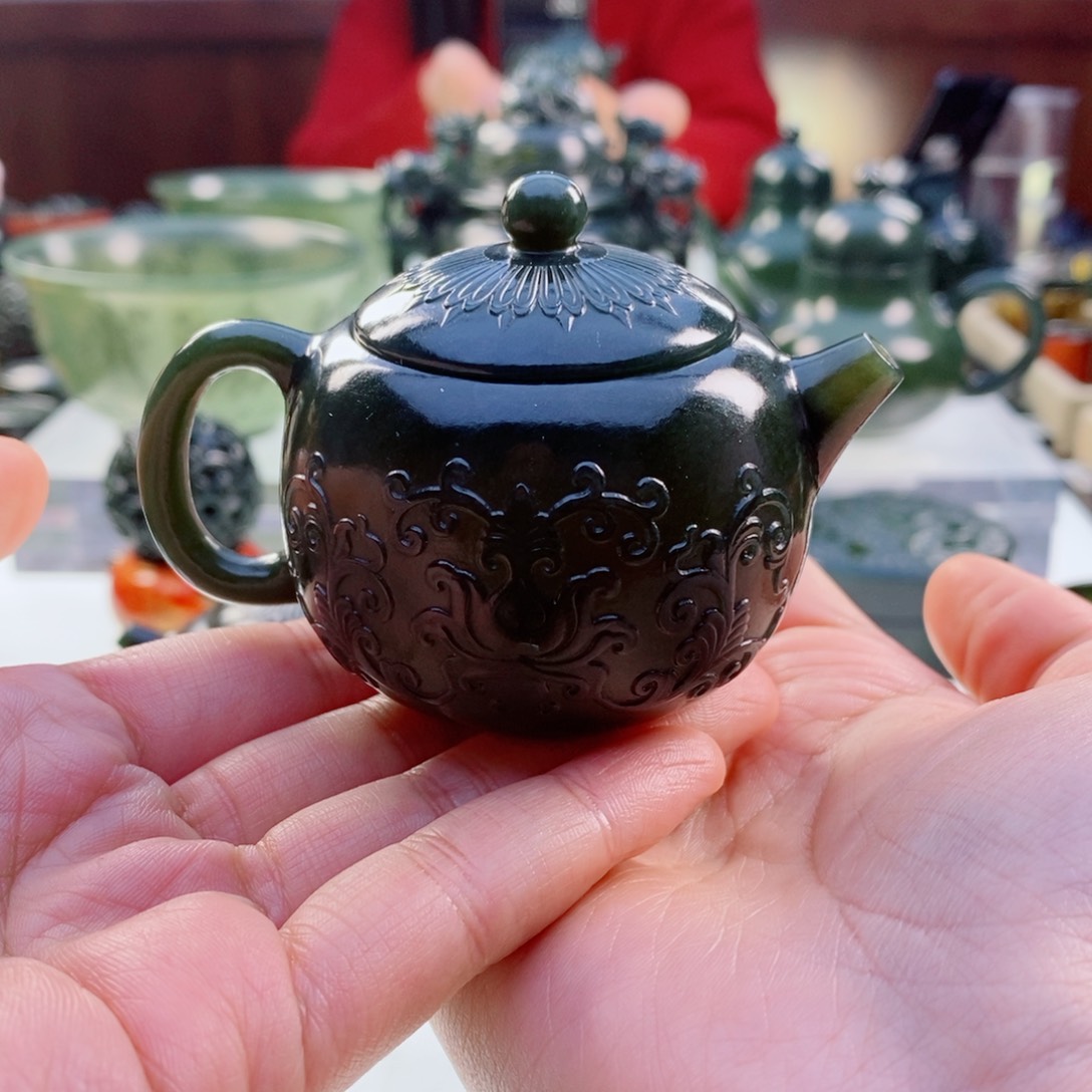 和田玉（青玉）摆件未镶嵌好****8