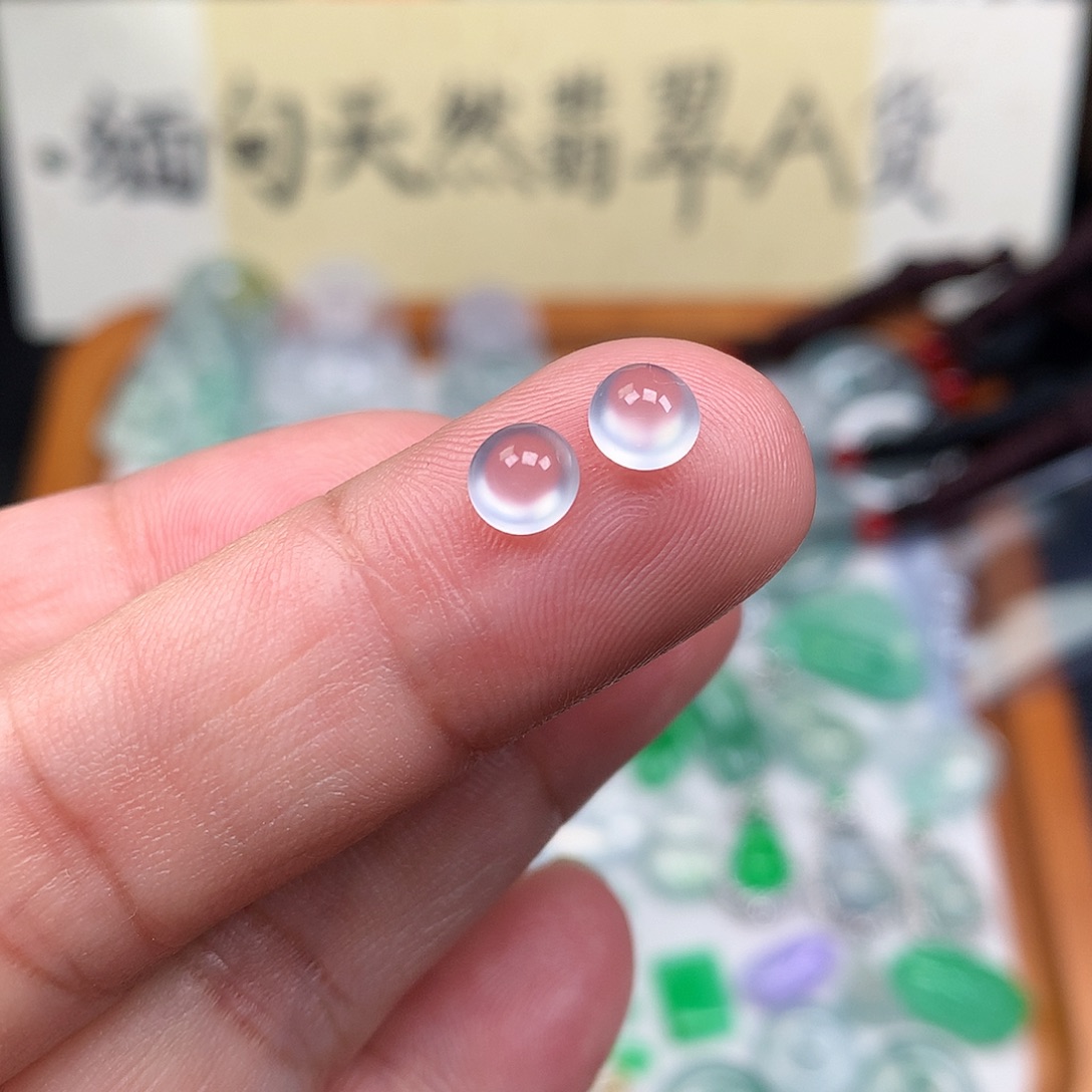 翡翠裸石缅甸天然A货翡翠冰种蛋面