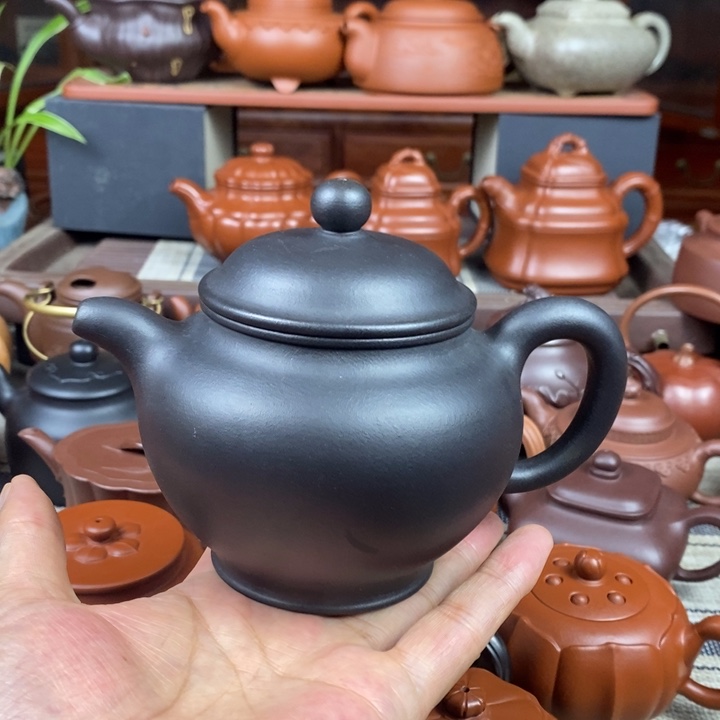 紫砂茶壶掇只480cc原矿黄龙山大水潭老天青紫砂特价