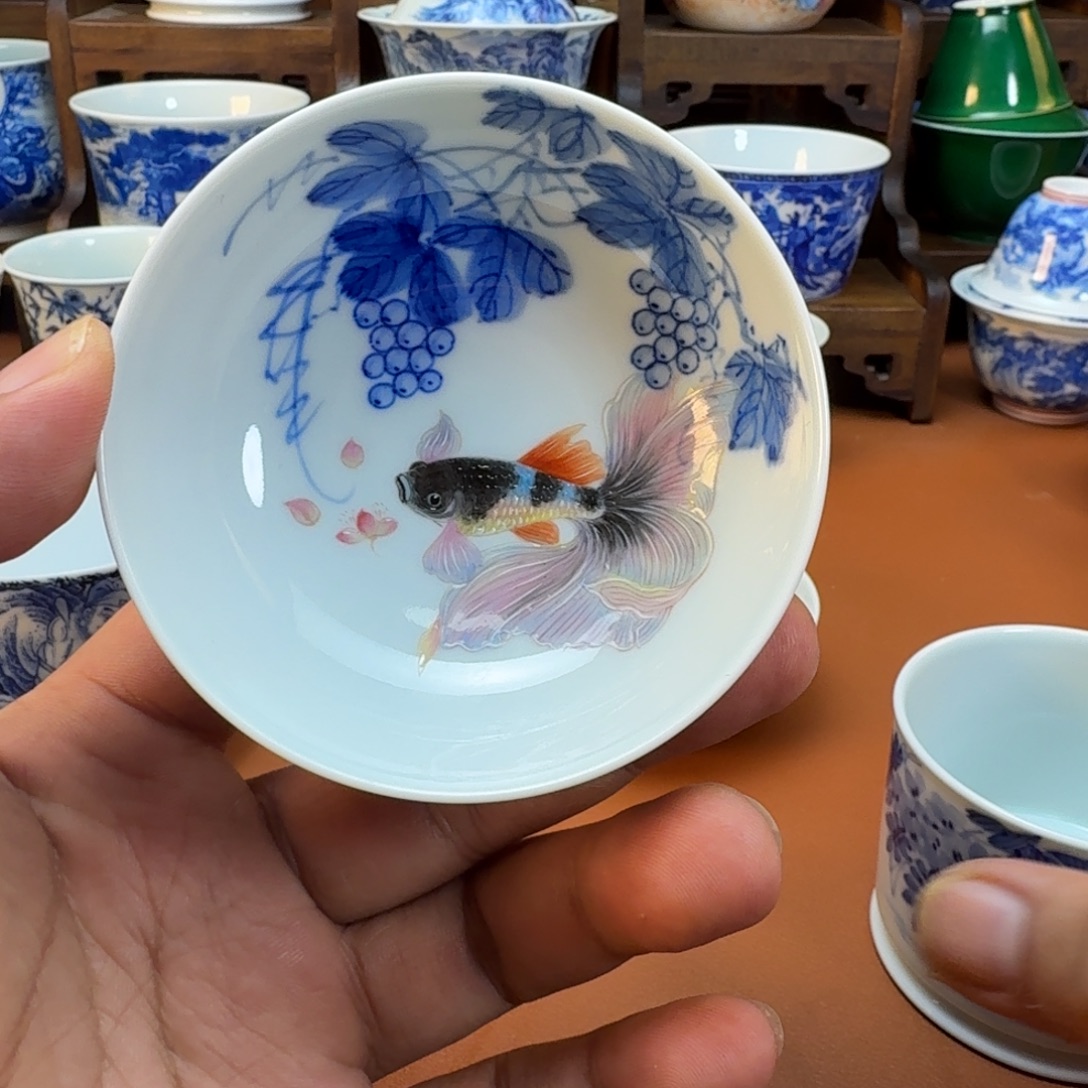 J***董杯子陶景德镇全手工手绘陶瓷